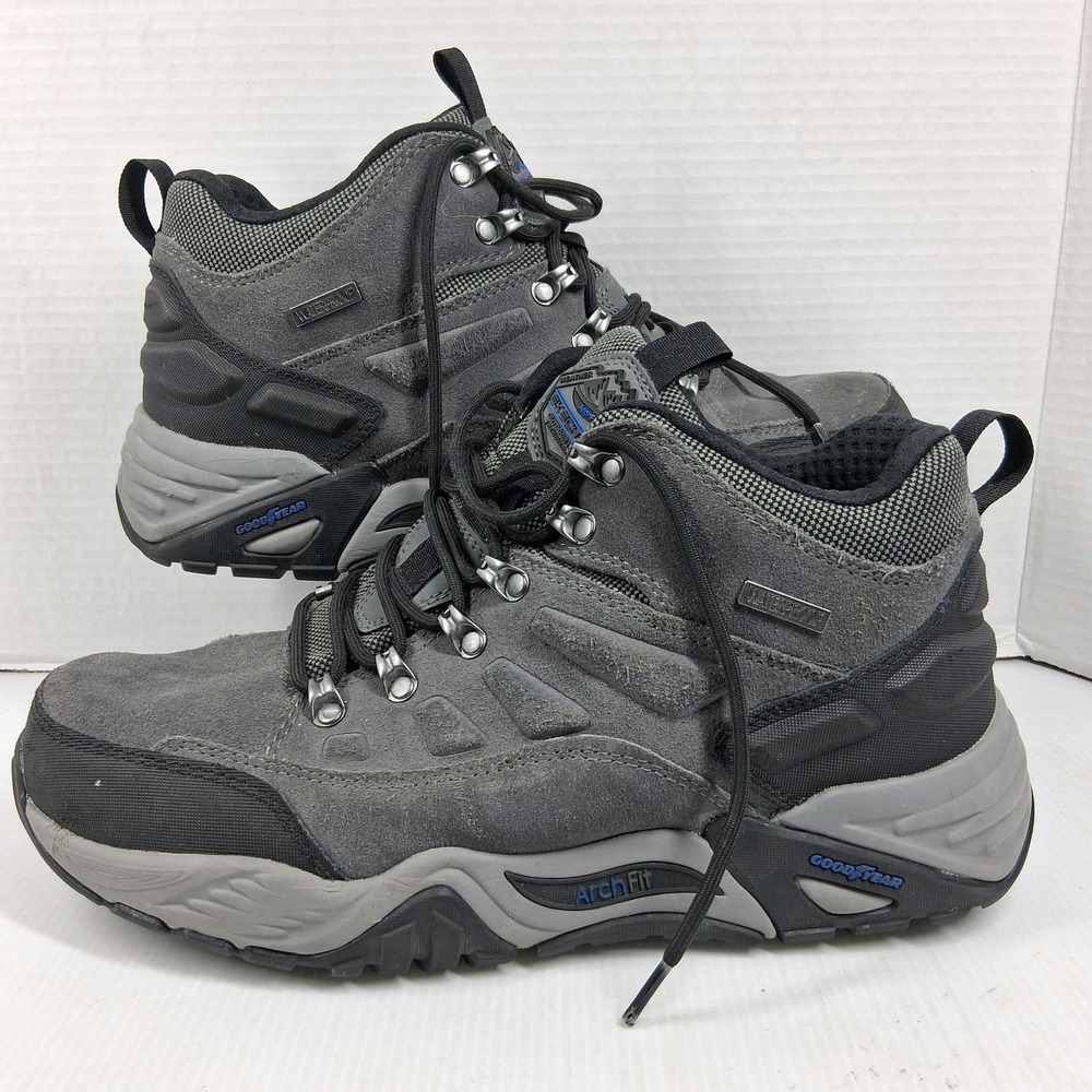 Skechers Arch Fit Recon Harbin Mens 10.5 Waterproof Hiking Boots Charcoal 204408